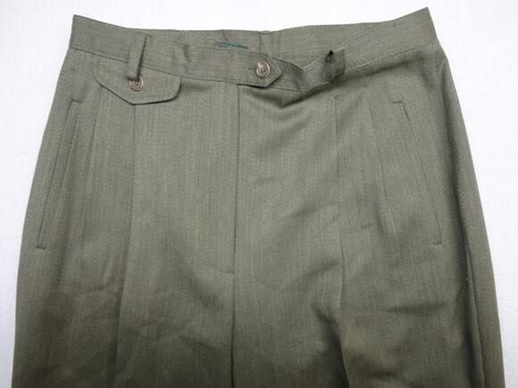 Lauren Ralph Lauren Pants - Lauren Ralph Lauren Pants Womens 8 Green Wool Twill Pleated Cuffed Lined Dress